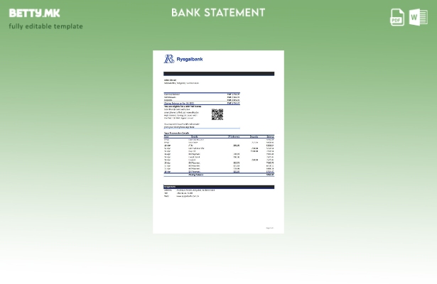 модерен стил Туркменистан Rysgal банка извод од ексел шаблон